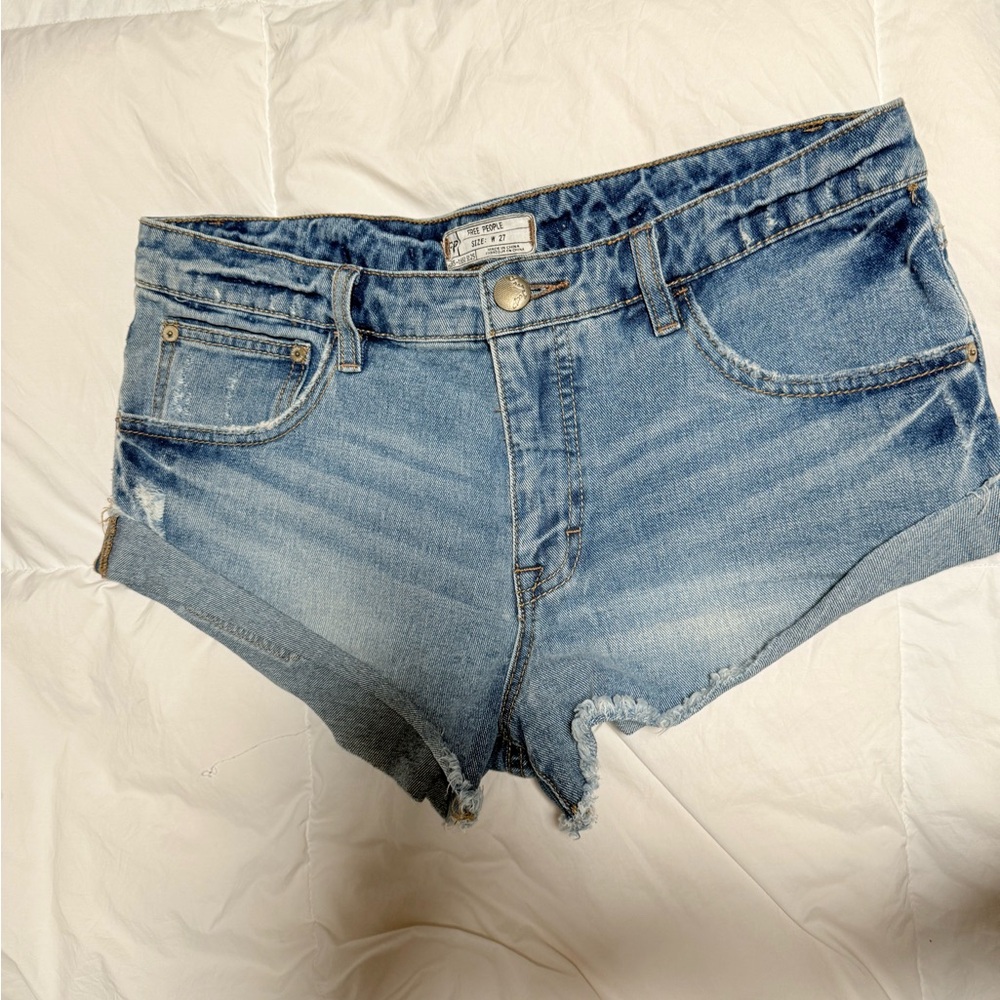 Free People Distressed Denim Cutoff Shorts